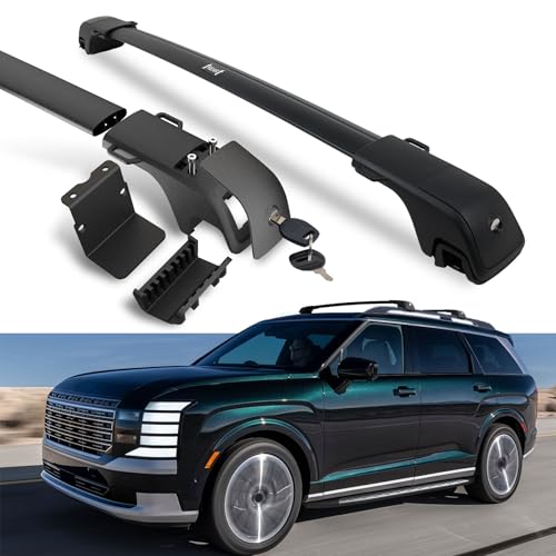 Roof Racks for 2026 Hyundai Palisade - 330 LBS Capacity, Dual-Hole Mounting, Lockable with Anti-Theft System, Black Aluminum Cross Bars