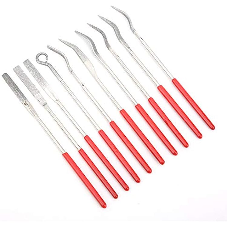 Hyuduo Assorted Diamond Mini Riffler Needle File Set, Common Abrasive Special-Shaped Grinding Multi-Function Manual Tools for Ceramic Glass Gem Stone Hobbies Crafts Wood