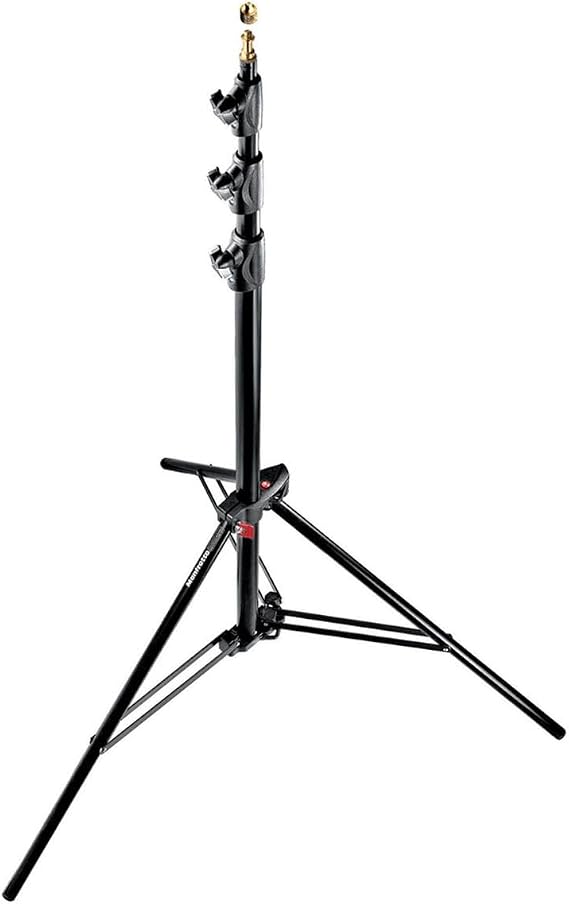 Manfrotto 1004BAC 144-Inch Air Cushioned Aluminum Master Light Stand with 4 Sections and 3 Risers, 3-Pack (Black)
