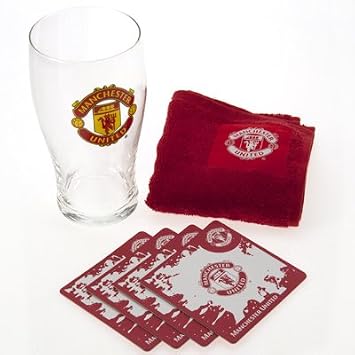 Official Manchester United FC Mini Bar Set - A great gift / present for men, boys, sons, husbands, dads, boyfriends for Christmas, Birthdays, Fathers Day, Valentines Day, Anniversaries or just as a treat for and avid football fan