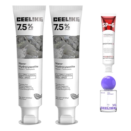 CEELIKE Toothpaste Set 2-Pack Hydroxyapatite Toothpastes for Enamel Protection and Tooth Strengthening, Gentle Mint, Fresh Breath, Daily Use for Oral Health, Travel-Friendly, 4.23oz