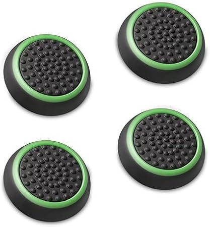 Analog çubuk, Joystick, Thumbstick başlıkları, koruyucu kapak, kulplar, silikon kapaklar, PS5 | PS4 | PS3 | Gamepad - Siyah/Yeşil - 4 adet