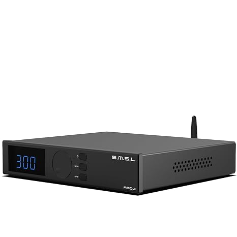 S.M.S.L A300 HiFi Power Amplifier Built-in Class D Amplifier SDB Sound Effects Hi-Res Audio Receiver RCA Bluetooth 5.0 USB Input 165W x 2 THD+N 0.004% (with Remote Control)