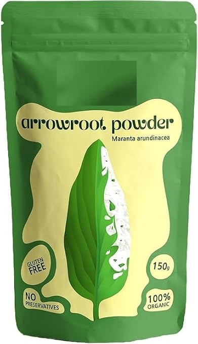 Arrowroot Powder, Kerala traditional Pure arrowroot powder/starch, koovapodi, for gravy, soups, puddings,Bread and more, homestead, gluten-free 150gm