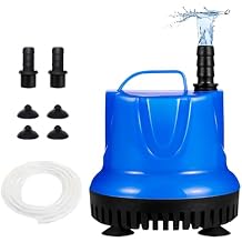 475GPH Submersible Pump 25W Fountain Water Pump, 1800L/H, with 5.91ft High Lift, 2 Nozzles 4 base for Fish Tank, Pond Fountains, Aquarium, Statuary, Hydroponics