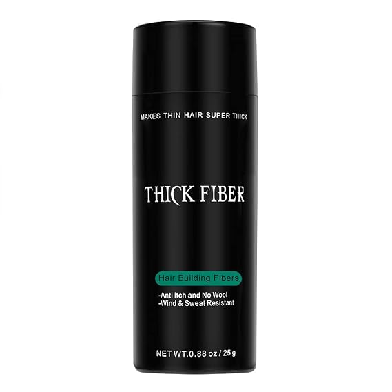 THICK FIBER Hair Fibers for Thinning Hair & Bald spots (DARK BROWN) - 25g Bottle - Conceals Hair Loss in Seconds - Hair Powder for Women & Men