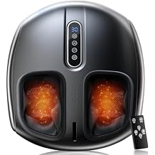 PACOVY Shiatsu Feet Massager, Foot Massager with Heat, Deep Kneading, Vibration and Air Compression for Plantar Fasciitis, 2 Heat Levels, Birthday Gifts for Women Mom Dad