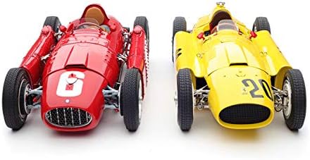 CMC Bundle of 2 Cars 1956 Ferrari D50#20 Andre Pilette 6th Place Grand Prix of Belgium (Yellow) and 1955 Ferrari Lancia D50#6 Alberto Ascari Winner Grand Prix Turin, Italy (Red) 1/18 184