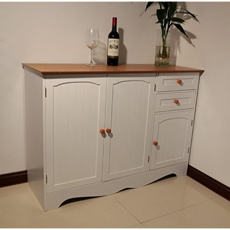 Homecharm-Intl 43.3x15.8x30.7-Inch Storage Cabinet,WhiteHC-001
