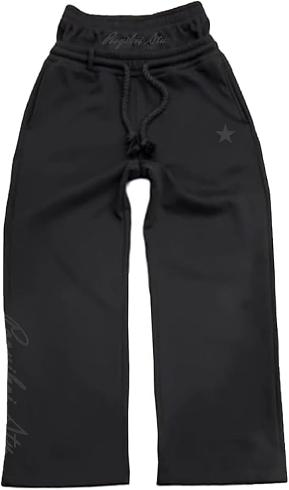 Double Waisted Sweatpants Men Y2k Baggy Sweatpants Wide Leg Drawstring Pants Streetwear Vintage Pants Gym Workout