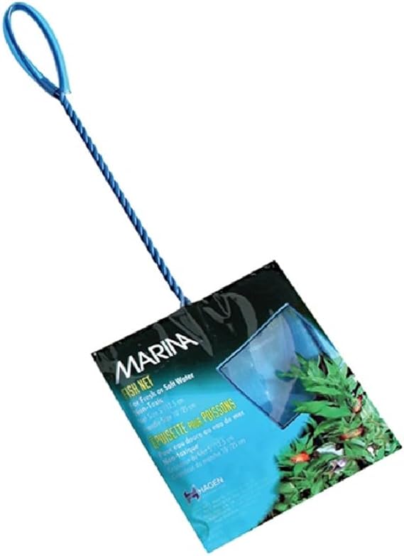 Marina Blue Fine Nylon Net with Handle, Aquarium Maintenance Tool, Blue