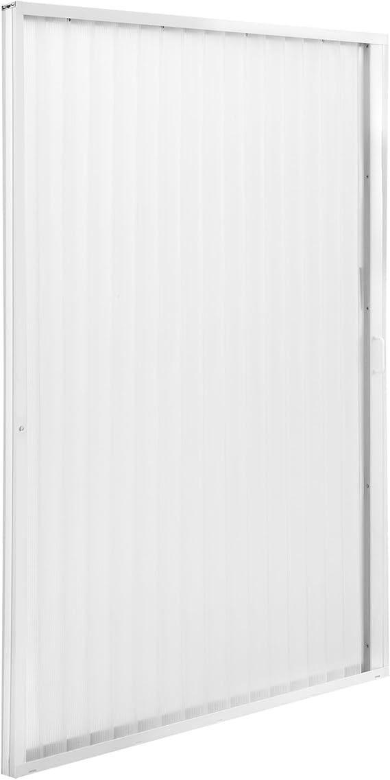RecPro RV Pleated Folding Shower Door and Frame | Sliding, Retractable, Wrinkle Free (White, 60" x 57")
