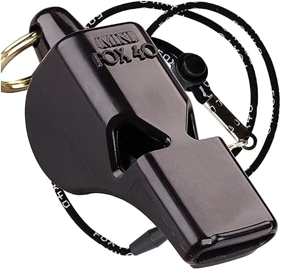 Original Fox 40 Mini Whistle with Lanyard, Black