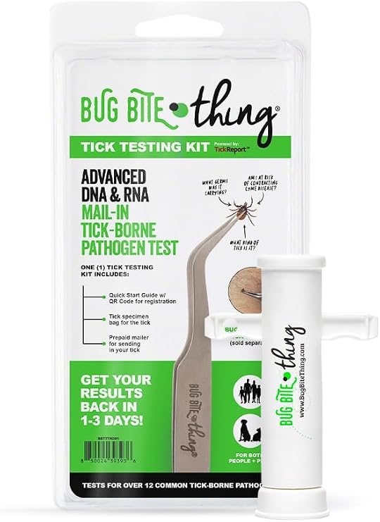 BUG BITE THING Tick Testing Kit Powered by TickReport with Suction Tool - White