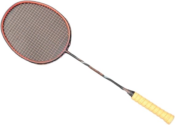 Carbon Fiber Badminton Racket Strung Ultralight Training Rackets Professional Racquet with Bags for Adult(D)