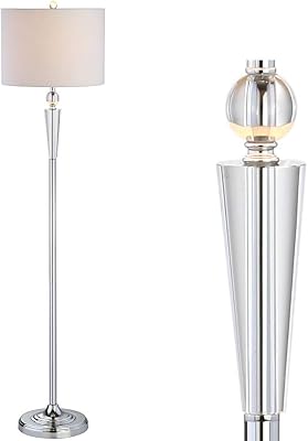 JONATHAN Y JYL2022A Reese 59.5 Crystal LED Floor Lamp Modern,Contemporary,Traditional,Glam for Bedrooms, Living Room, Office, Reading, ClearChrome