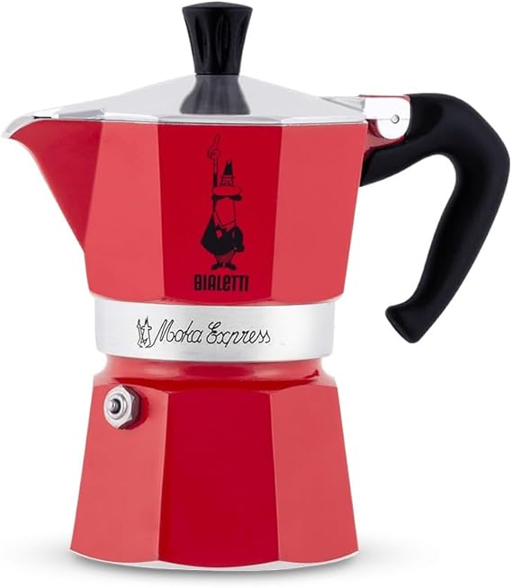 Bialetti 0004943 Moka Express Espresso Coffee Cooker Rossa for 6 Persons, Red