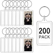 Yaomiao Acrylic Photo Frame Keychain Holder Photo Picture Insert Blank Keyring for DIY Craft