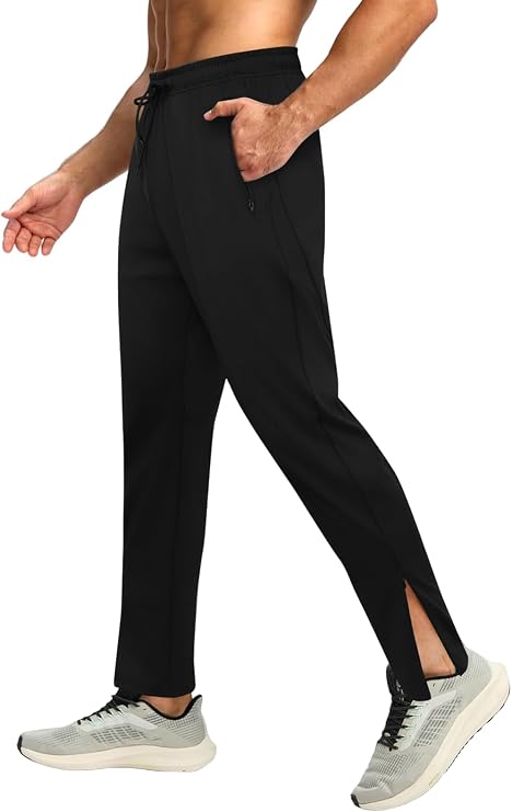 Auxo Joggers for Men Track Running Athletic Workout Pants with Ankle Zipper | 4-Way Stretch,Quick Dry Tapered Lightweight Gym Sweat Pants,Elastic Waistband ,Jogger Sweatpants With Pockets For Jogging