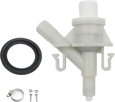 385311641 Water Valve Kit for Sealand and Dometic Toilets Series 300 310 320, with 385311658 Toilet Flush Ball Seal, Effortless Pedal Flush Installation Kit