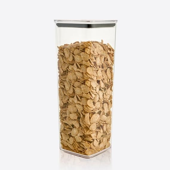 Orret Home Square Transparent Mica Leak Proof Vacuum Supply Container, Pulses and Nuts Storage Container, Durable Kitchen Accessory Protecting Food Freshness (2150 Ml)