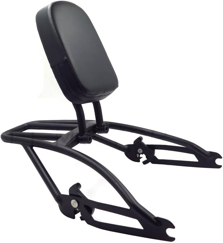 HTTMT MT502-014-0102-M Black Sissy Bar Backrest Two-Up Luggage Rack Compatible with Harley Street XG500 XG750 15-17