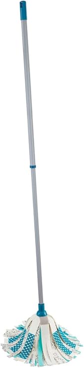 Leifheit Mop Power Mop 3-in-1 for Stubborn Dirt on Tiles and Stone Floors, Adjustable Handle for Back-Friendly Cleaning, Mop with Long Microfiber and Viscose Strips. Cloth Mop