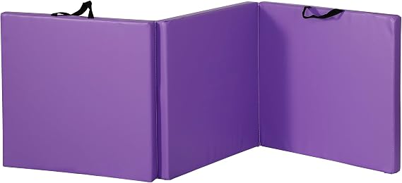 ZENY 2 Thick Tri-fold Folding Gym Exercise Mat Extra Thick Gymnastics Mat Tumbling Mat with Carrying Handles for Home Workout, Core Workouts, Stretching, MMA, Yoga
