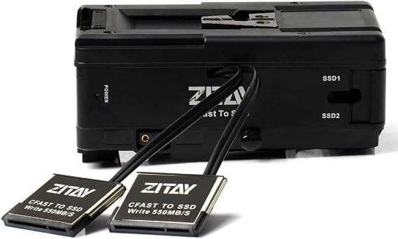 ZITAY CFast to SSD Adapter CFast 2.0 to 2.5" SATA III 4TB SSD Hard Drive Converter with V-Mount Plate for Blackmagic URSA Mini Pro 4K 4.6K