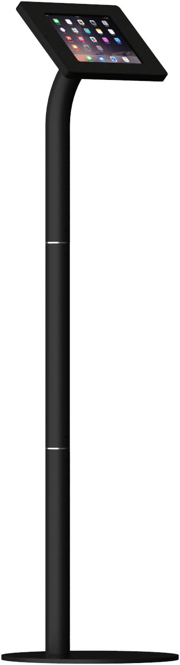 Black Home Button Covered Enclosure and Floor Stand [Bundle] Compatible with iPad mini 1/2/3