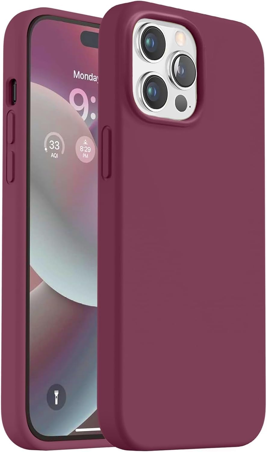 Lavderuar iPhone 12 Pro Max ile Uyumlu İçi Kadife Lansman Silikon Kılıf – Kamera Korumalı, Darbe Emici, Premium Yumuşak Kapak Bordo