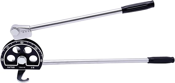 Tube Bender, 3/4 inch OD Pipe Bending Capacity 180 Degrees Manual Bending with Anti-skid Handle, for Aluminum and Stainless Steel Pipes in HVAC, Heating Pipe System