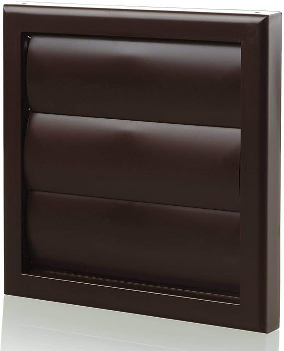 Vents 125mm External Wall Vent Cover with Gravity Shutters – Brown
