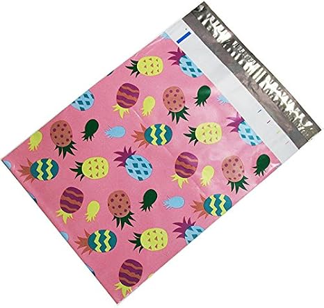 100 10x13 Pink Pineapple Designer Poly Mailers Shipping Envelopes Bags