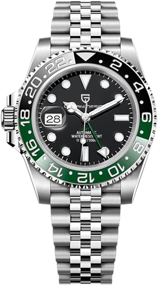 Pagani Design GMT Men's 40 mm Automatic Watch Sapphire Glass Stainless Steel 100 m Water Resistance Analogue Watch Mechanical Watches Gift Watch for Men