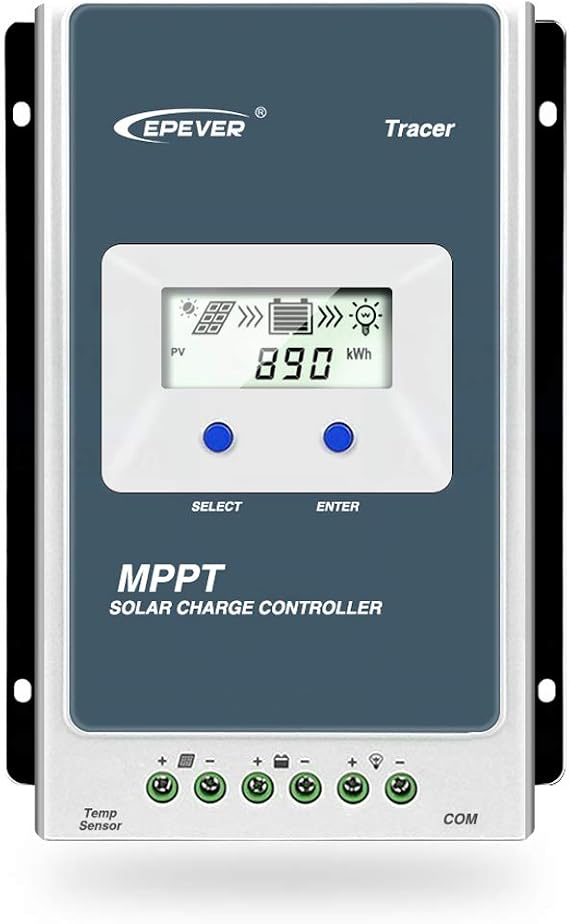 EPEVER Qaurora MPPT Solar Charge Controller Tracer AN Series 10A/20A/30A/40A with 12V/24V DC Automatically Identifying System Voltage(30A)