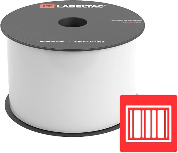 LabelTac MIL-STD-129 Vinyl Label Supply for LabelTac 4 & Pro X Printers, Durable Label Material for Military Marking, Shipping & Storage - White, 3in x 150ft