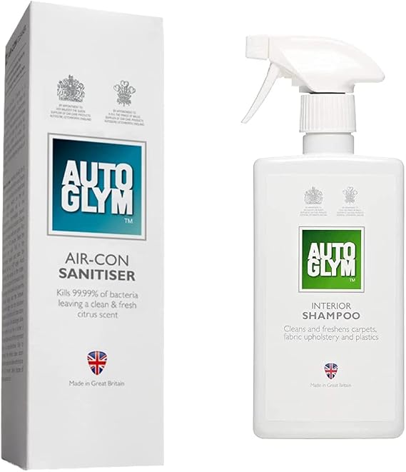 Autoglym Air-Con Sanitiser, 150ml & Interior Shampoo, 500ml