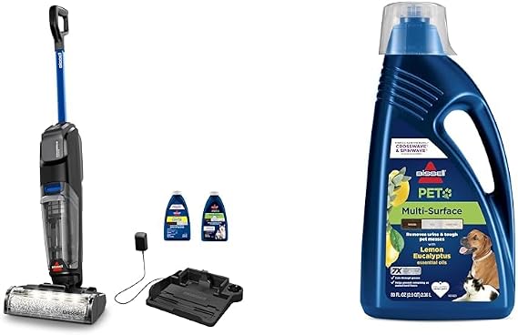 Bissell CrossWave OmniFind Cordless Multi-Surface Hard Floor Cleaner FurFinder Headlights Wet Dry Vacuum Multi-Surface Pet with Citrus, 80oz