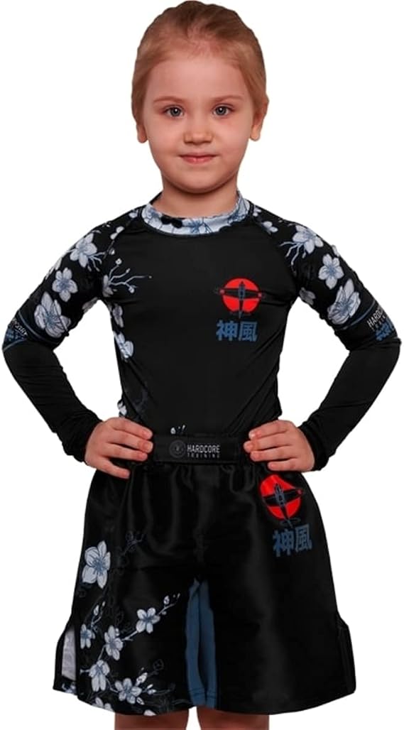 Hardcore Training Kids BJJ MMA Rash Guard Compression Shirt No Gi Grappling