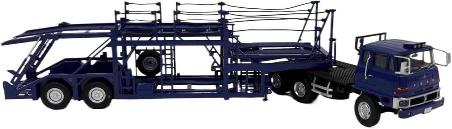 1:64 for Mitsubishi Fuso FV High Cab Tractors W Transport Trailer Set Diecast Mini Car Mini Simulation ToysBlue