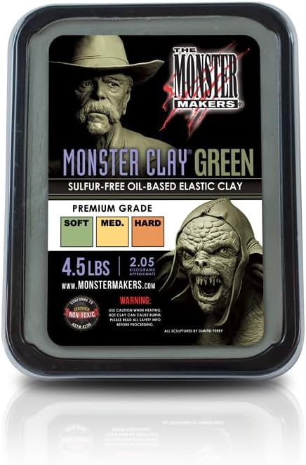 Monster Clay Premium Grade Modeling Clay (Green - Medium - 4.5lb)