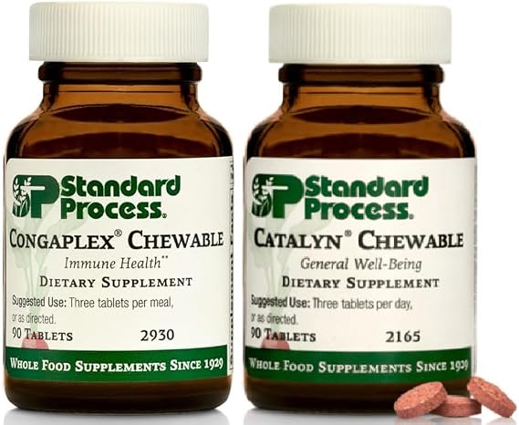 Standard Process Children's Wellness Chewable Bundle - Congaplex & Catalyn Supplement Kit - Immune & Cell Function Support Supplements - Nutritional Supplements for Overall Health
