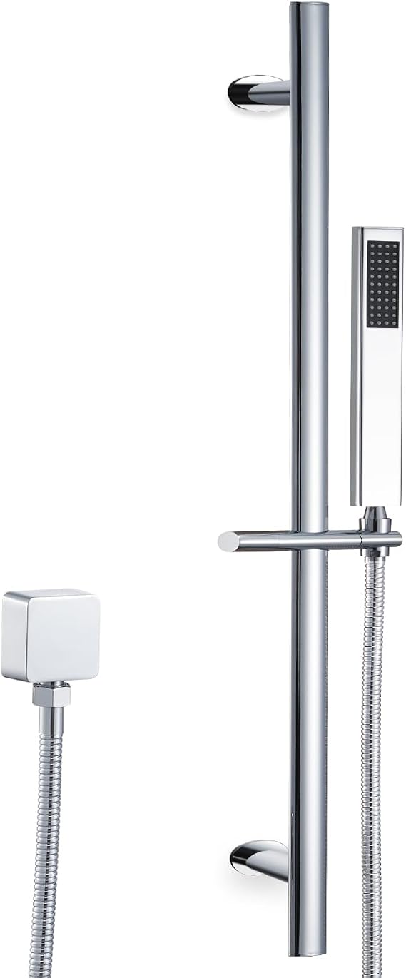 Solid Brass Handheld Shower Sprayer with Slide Bar Combo Polished Chrome
