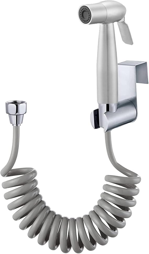 Bidet Sprayer for Toilet - Stainless Steel Sprayer Shattaf Toilet Bidet Shower Head for Bathroom Sink or Toilet - with 59in ABS Flexible Telescopic Shower Hose and Bracket Holder