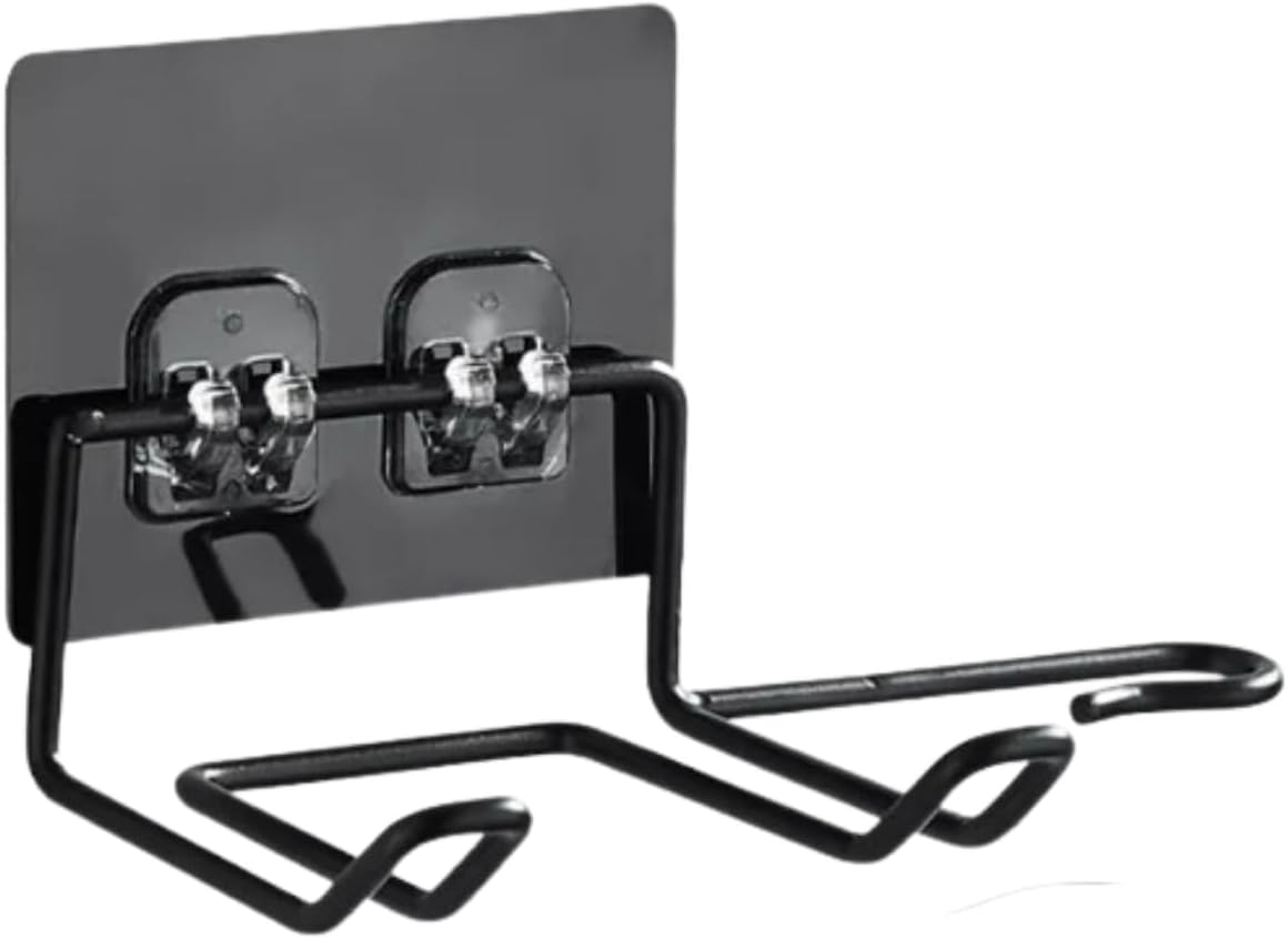 BUFFER® Blow Dryer Hanger Black Adhesive Blow Dryer Holder