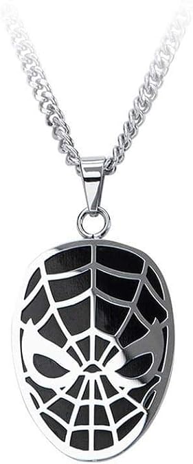 Marvel Comics Unisex Spider-Man Stainless Steel Chain Pendant Necklace, 24"