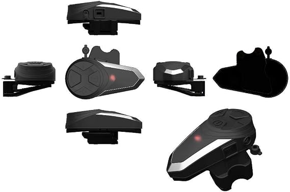 Motorcycle Bluetooth Intercom Communication System BT-S3 Interphone Moto Helmet Bluetooth Headset Wireless Intercom Headset (FM Radio/Waterproof/Handsfree/Range-1000M) (1pack for Full-face helmet)