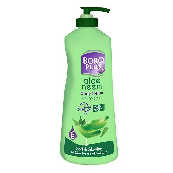 BOROPLUS Aloe Neem Body Lotion | Ultra-Hydrating, Non-Greasy Moisturizer for Very Dry Skin | 24-Hour Deep Nourishment with Aloe Vera & Neem | Fast-Absorbing Body & Hand Lotion | 13.53 Fl Oz (400ml)