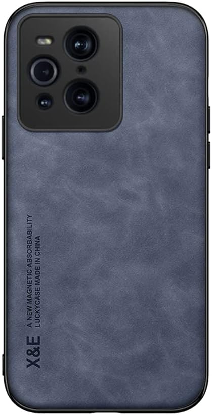 Kepuch Silklike Case for Oppo Find X3/Find X3 Pro - Cover Bumper Built-in Metal Plate for Oppo Find X3/Find X3 Pro - Blue